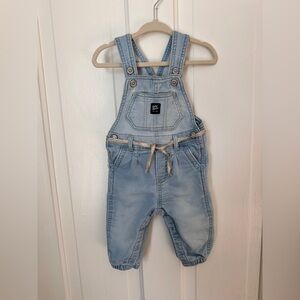 OshKosh B'gosh Baby Girls' Stretchy Knit Denim Overalls size 6 months